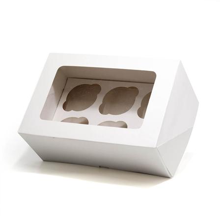 Caja para Cupcakes 6u. con Visor y Divisor 17x24cm.