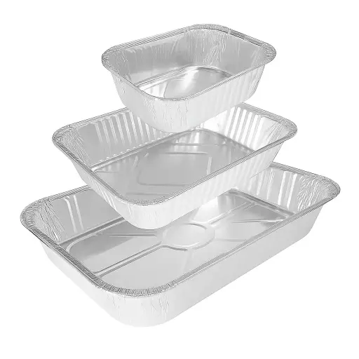Bandeja de aluminio descartable rectangular - medidas varias -