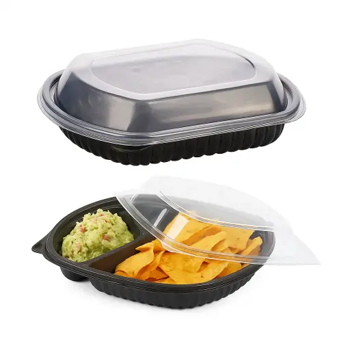Bandeja plastica descartable cotnyl catering negra x100 u. - medidas varias -
