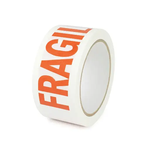 [CAP0951] Cinta adhesiva para embalar impresa frágil (fondo blanco) 48mm x50 u. metros
