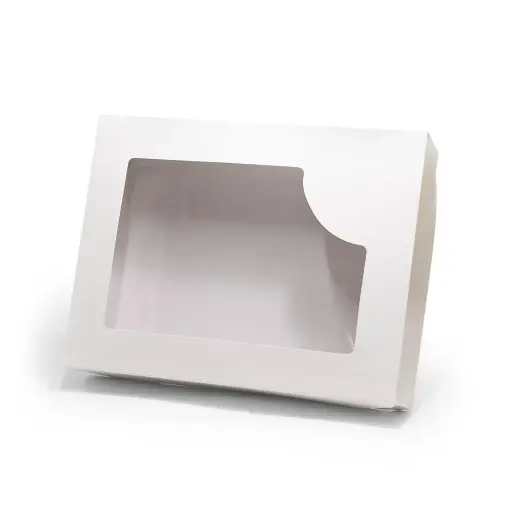 [CPT010260] Caja para cookies o masas blanca con visor 28x21x5,5cm