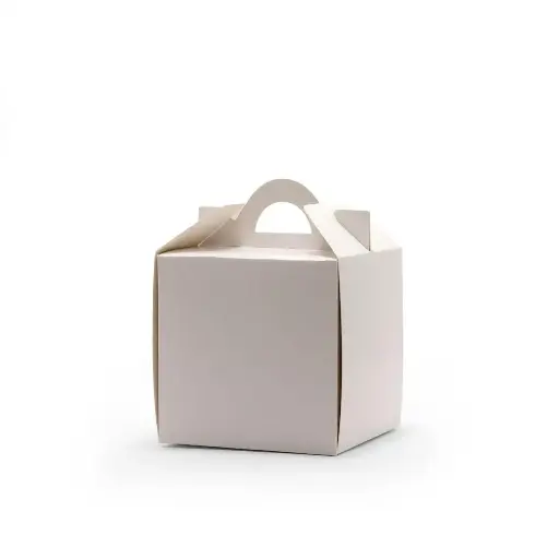 [CPT010290] Caja para mini pan dulce blanca con manija 9x9x9cm