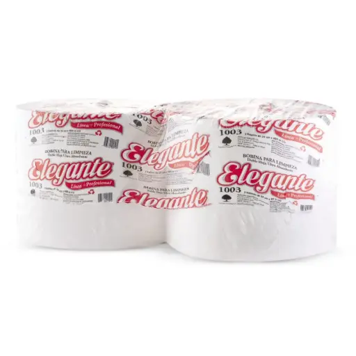 [TOI5001] Toallas de papel en rollo doble hoja elegante 25cmx400 m (1003) x 2 unid